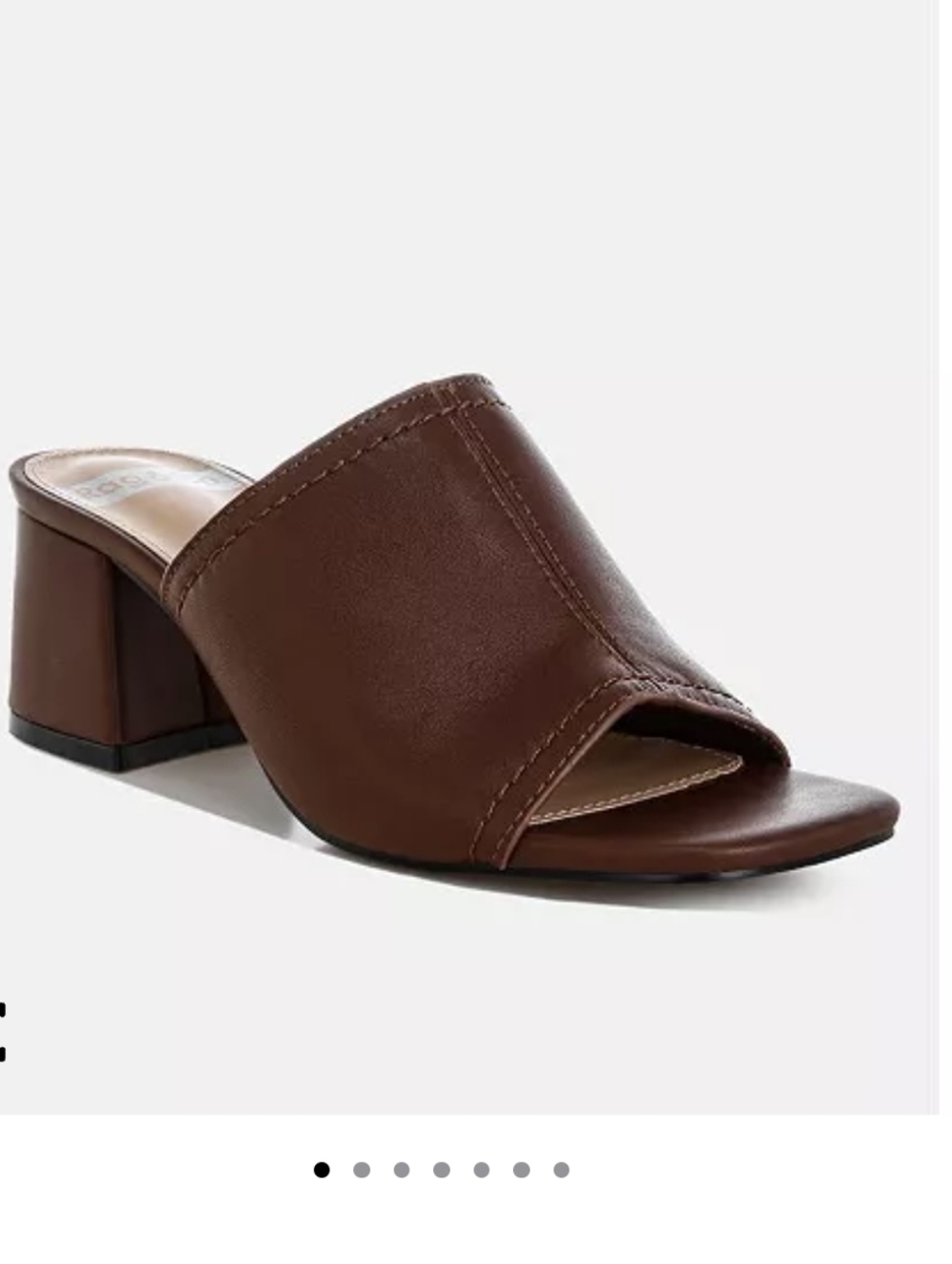 Rag and Co  Slip-On Soft Leather Mule Heels